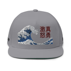 Street Samurai - Crashing Wave Embroidered Flat Bill Cap - Rage Courage