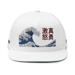 Street Samurai - Crashing Wave Embroidered Flat Bill Cap - Rage Courage