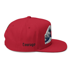 Street Samurai - Crashing Wave Embroidered Flat Bill Cap - Rage Courage