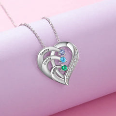 Personalized Birthstone Heart Necklace